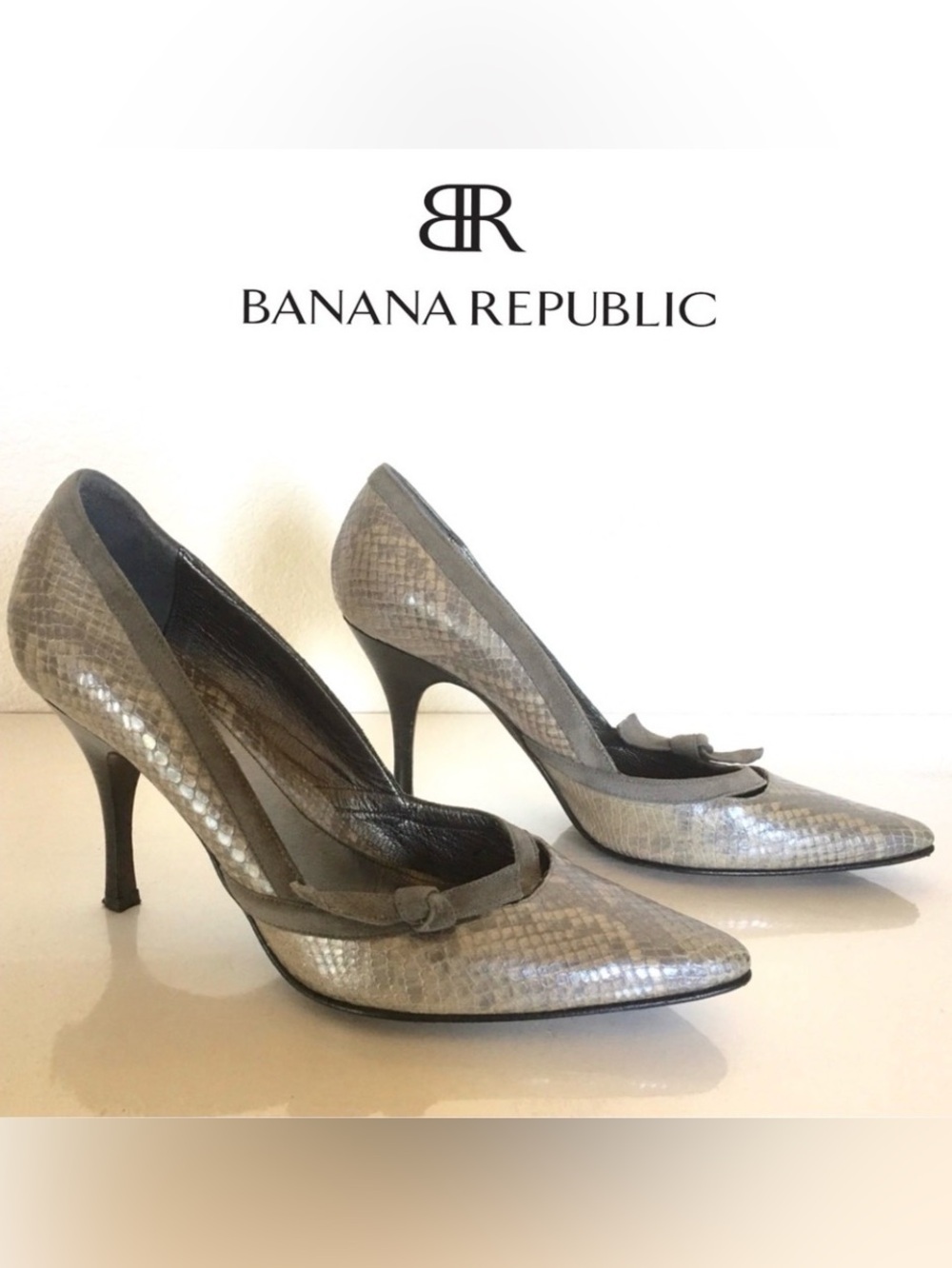 Banana Republic Python Snake Leather Pump Heels